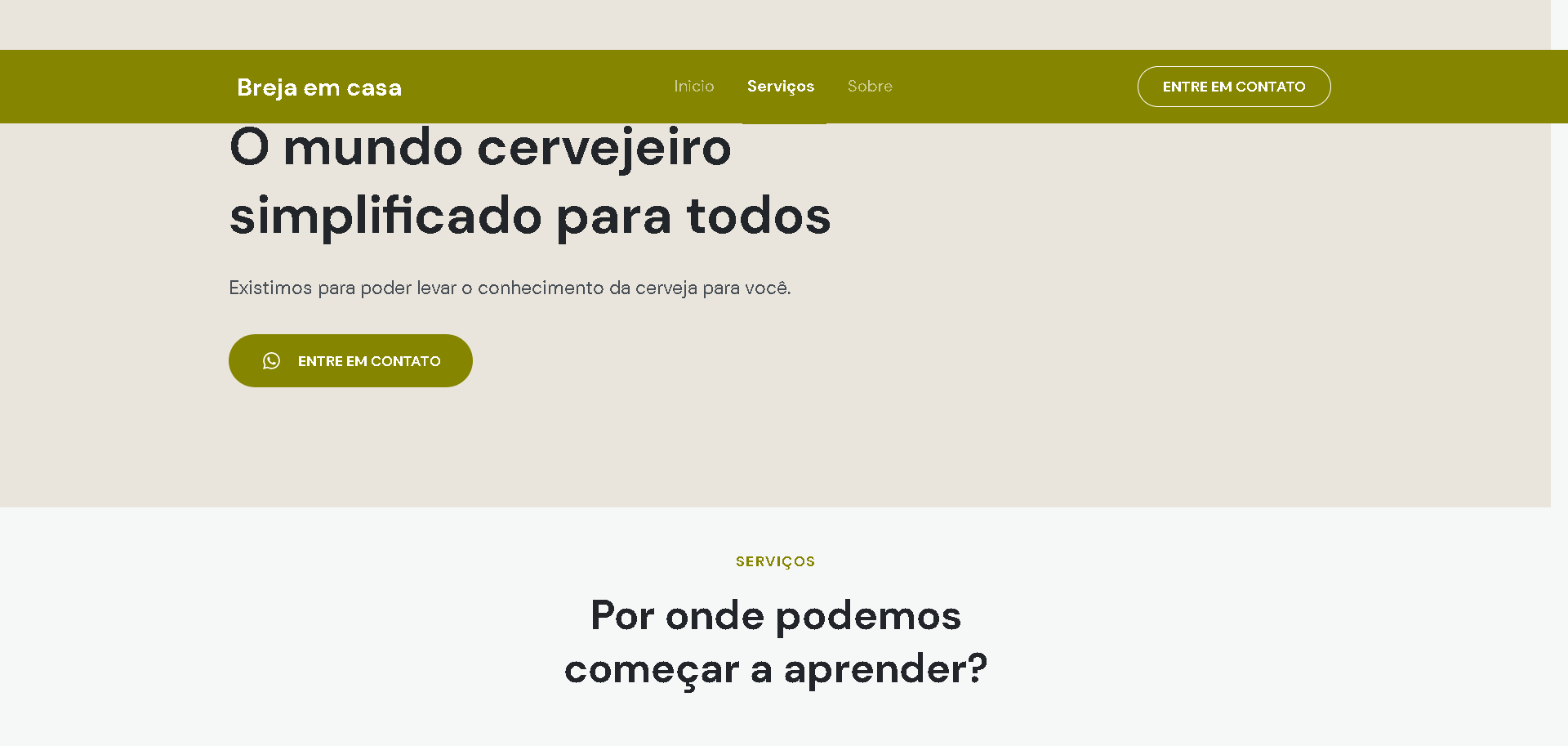 Printscreen do site brejaemcasa